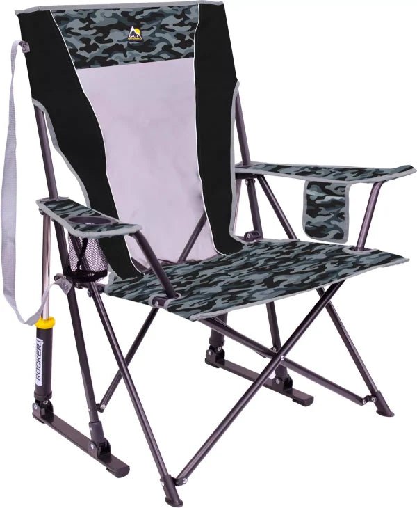 Outdoor Comfort Pro Rocker Chair, Black/Gray Camo