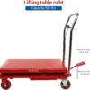 500LBS Hydraulic Lift Table Cart, 30′′ Lifting Height., Double Scissor Lift Table with 4 Wheels and Non-Slip Pad, Hydraulic Scissor Lift Table for Material Handling and Transportation