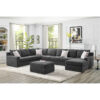 166′′ Wide Microfiber/Microsuede Left Hand Facing Modular Corner Sectional with Ottoman