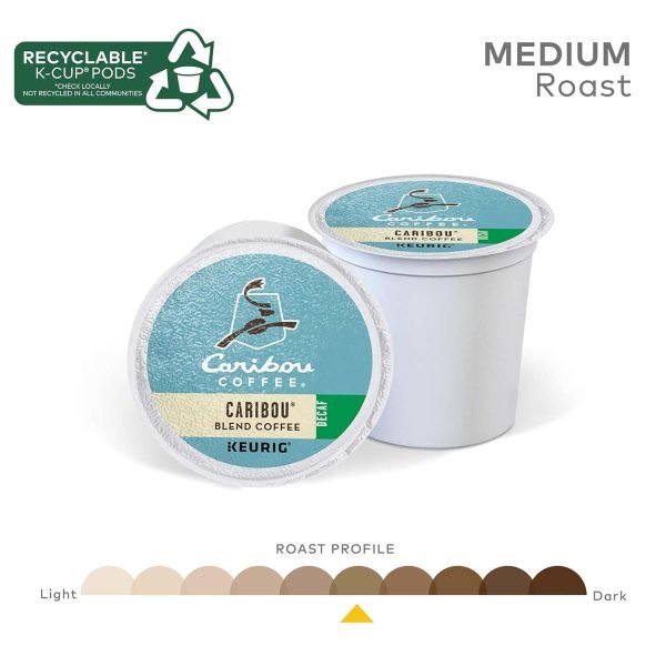 2eb65ef744ee44acb171c13e6cd8f045 Caribou Coffee Caribou Blend Decaf, Single-Serve K-Cup Pods, Medium Roast Coffee, 96 Count
