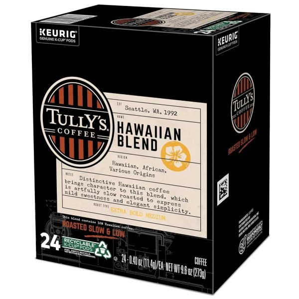 2ebb8075fc9e4eb0a074410474069ac0 Tully s Coffee Hawaiian Blend Keurig Single-Serve K-Cup Pods, Medium Roast Coffee, 96 Count (4 Packs of 24)