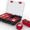 Keter Stack-n-Roll Modular Tools Organizer for Garage Storage and DIY, 3 Piece Resin Rolling Tool Box System for Small Parts