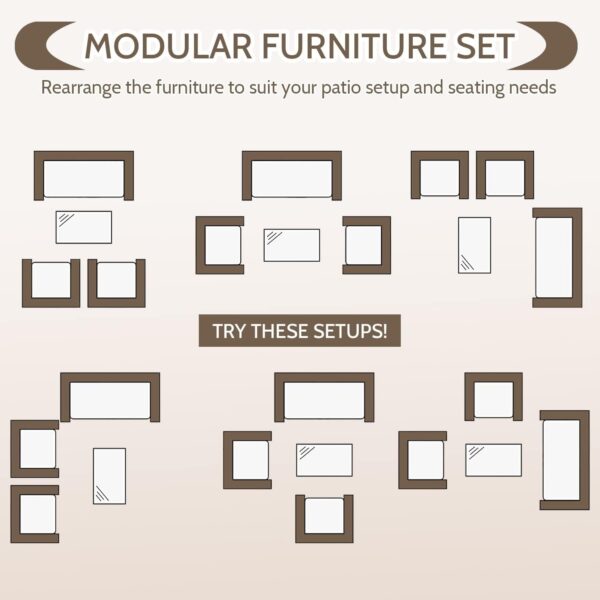 Patio Furniture Set 4 Pieces Outdoor Rattan Chair Wicker Sofa Garden Conversation Bistro Sets for Yard (Brown)
