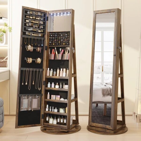21.6” Wide Jewelry Armoire with Mirror