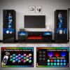 Amerlife Fireplace TV Stand with 36′′ Electric Fireplace, LED Light Entertainment Center