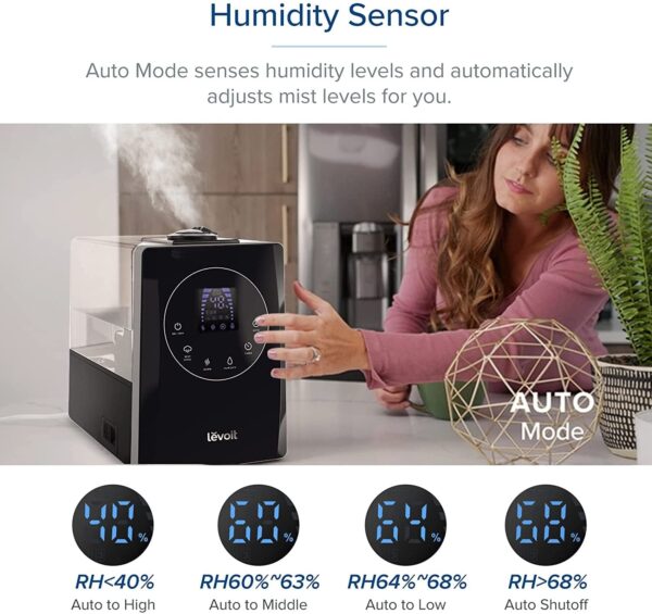 304353ea3a7e44ce85bd8446f26d75b6 Humidifiers for Bedroom Large Room 6L Warm and Cool Mist for Families Plants with Built-in Humidity Sensor
