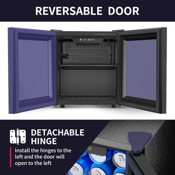 Beverage Refrigerator Cooler – 126 Can Mini Fridge with Glass Door for Soda Beer or Wine, Beverage Cooler for Home, Office, Bar with Adjustable Removable Shelves, Silver