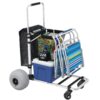 GDLF Foldable Beach Cart with Adjustable Handle and 12′′ Balloon Wheels, Heavy Duty Aluminum 220LBS Capacity