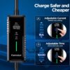 Level 2 & Level 1 EV Charger, 16Amp 110-240V Portable J1772 Electric Car Charger with Adjustable Amp Delayed Timer 25ft Long Cord