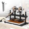 Leather Cutting Machine, 260 x 150 mm Adjutable Manual Hand Press Leather Embossing Leathercraft Mold Die Cutter with 10.2 x 5.9 inches Upper Plate for Various of Materials, Matte Black