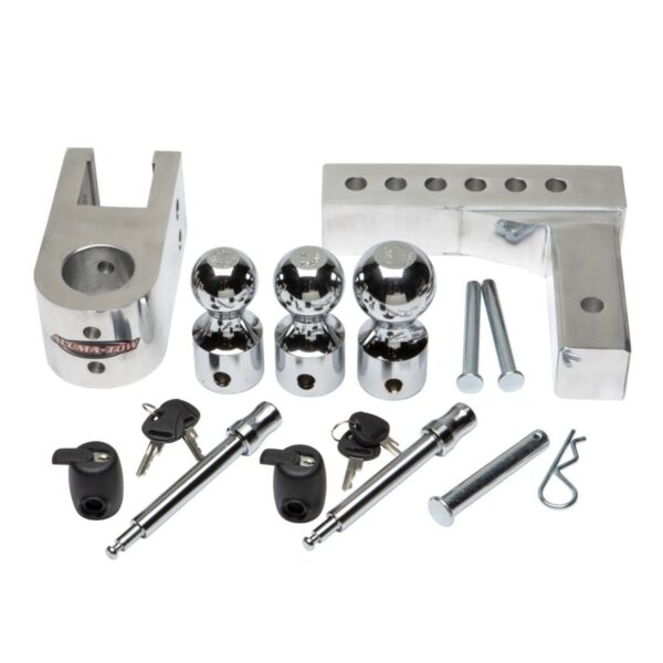 30e847dca3244efda5169f1ca38cbd4f Uriah AlumaTow Adjustable Aluminum Tow Truck Car Trailer Hitch Mount 6 Inch Drop