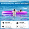 Round Inflatable Floating Dock, Sunchill Float Ring, Hammock Tanning Pool with 4in Woven Fabric, Manual Pump for 1-2 Min Quick Inflate/Deflate, Fits 2-8, Ideal for Lakes, Pools, Oceans