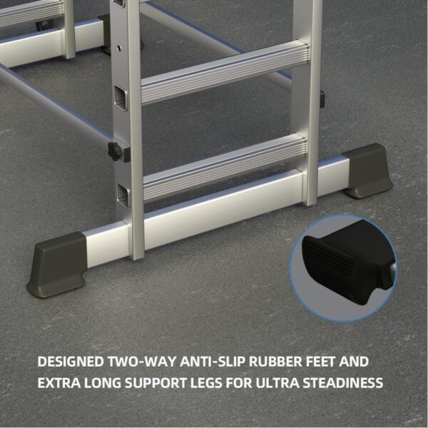3131873f53c043b68753b6b9d4b25e6d Foldable Scaffolding Ladder, Multipurpose Rolling Work Platform, Scaffold Tower, Ladder Stool Bench, Adjustable Platform, 330 Lbs Duty Rate
