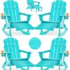 Folding Adirondack Rocking Chair,4-in-1 Multifunctional Patio Chair with Retractable Ottoman, Outdoor Chair Wood Texture, Lawn Chair for Porch, Backyard, Pool(Grey)