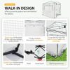 EAGLE PEAK 6×4 Portable Walk-in Greenhouse, Pop-up Indoor Outdoor Garden Green House, Zippered Door and Windows, PE Cover, White