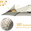 15ft Patio Umbrella with Solar Lights, Large Double Umbrella Outdoor, Rectangle 180”x106” Umbrellas with 156 PCS LED Lights and Crank Handle for Backyard Deck Pool Shade in Black(1.9′′ Pole)
