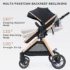 2 in 1 Baby Stroller, Convertible Bassinet Pushchair for Infants and Newborns 0-36 Months