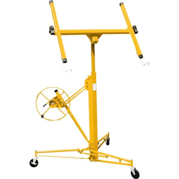 32e8336da6b24ac1829cbbd3888e5286 Drywall Lift 11′ Yellow Rolling Sheetrock Panel Hoist Jack
