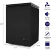 Chest Freezer – 3.5 Cu Ft with 2 Removable Baskets – Reach In Freezer Chest – Quiet Compact Freezer – 7 Temperature Settings – Black