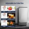 Commercial Under Counter Ice Maker Machine, 80Lbs/Day with 24lbs Ice Storage, Built-in Drain Pump/Automatic Cleaning/Timing Setting/Smart LCD Panel, Ideal for Both Home and Commercial Use