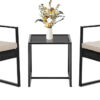Patio Furniture Set 4 Pieces Outdoor Rattan Chair Wicker Sofa Garden Conversation Bistro Sets for Yard (Brown)