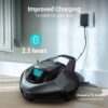 Cordless Robotic Pool Cleaner, Pool Vacuum Lasts 90 Mins, LED Indicator, Self-Parking, Ideal for Above/In-Ground Flat Pools up to 40 Feet – Gray