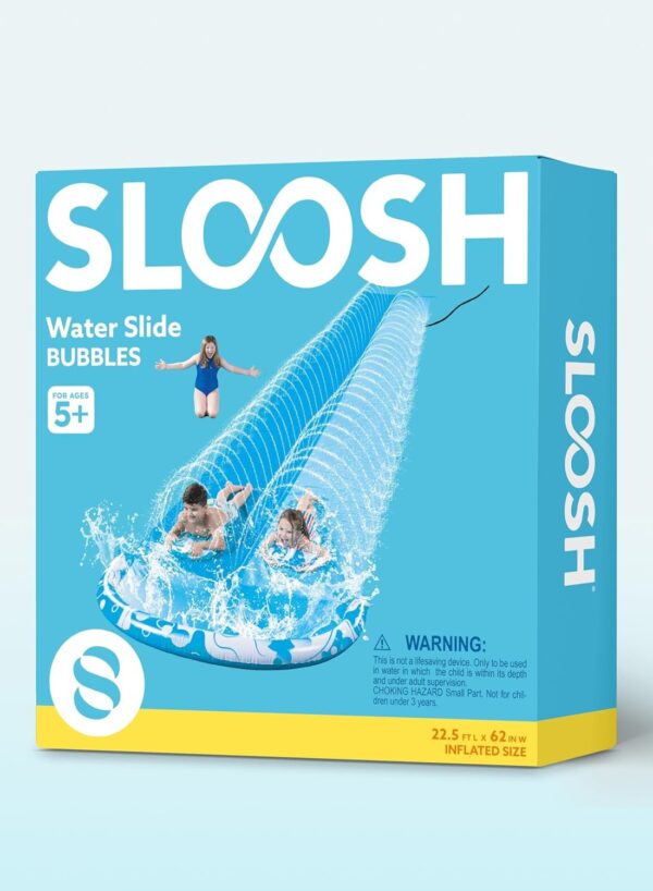 JOYIN 32.5FT Water Slide and 2 Inflatable Boards, Extra Long Double Lawn Heavy Duty Splash Mat Pad with Sprinkler for Kids Adults Backyard Summer Water Toy Outdoor Fun, Blue, Orange