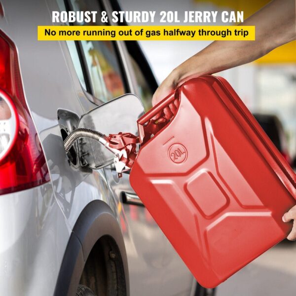 3374e89993864d2fbe1c0e3e93efece2 VEVOR Jerry Fuel Can with Flexible Spout System, 5.3 Gallon/20 L