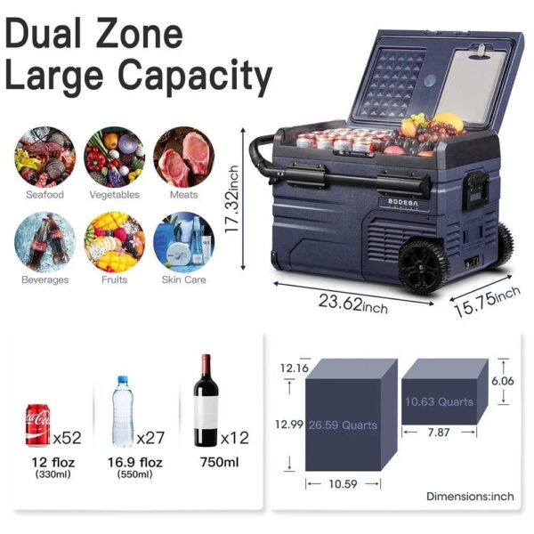 337ce56cbafa4c3e96714b04c9d13d14 12 Volt 37 Qt. Portable Car Refrigerator, Car Freezer for Outdoor, Camping, Travel, RV,APP Control