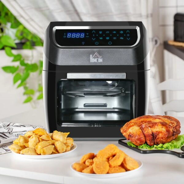 342f352a5e8843008e40ea39bc24c68f 12QT Air Fryer Oven Combo, 8-in-1, 1700W, LED Display, Black, Includes Accessories
