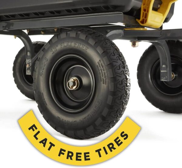 347c7e83b2db4e76bff58f607e5f4d26 7GCG-NF Heavy-Duty Poly Dump Garden Cart with No-Flat Tires, 7 Cubic Feet, 1200-Pound Capacity, Black, Amazon Exclusive