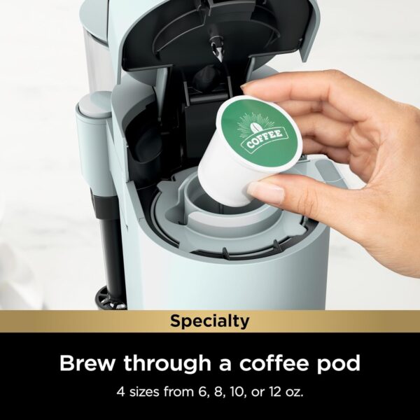 Ninja Pod & Grounds Specialty Single-Serve Coffee Maker, K-Cup Pod Compatible, Brews Grounds, Compact Design, Built-In Milk Frother, 56-oz. Reservoir, 6-oz. Cup to 24-oz. Mug Sizes, Stone, PB051ST