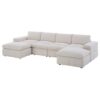 134′′ Wide Reversible Modular Sectional with Ottoman