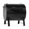 Griller Portable Charcoal Grill and Side Fire Box 17-in W Black Barrel Charcoal Grill