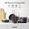 22pcs Pots and Pans Set Nonstick, Cookware Set White Granite Induction Kitchen Cooking Set w/Frying Pans & Saucepans& Grill Pan(PFOS, PFOA Free)