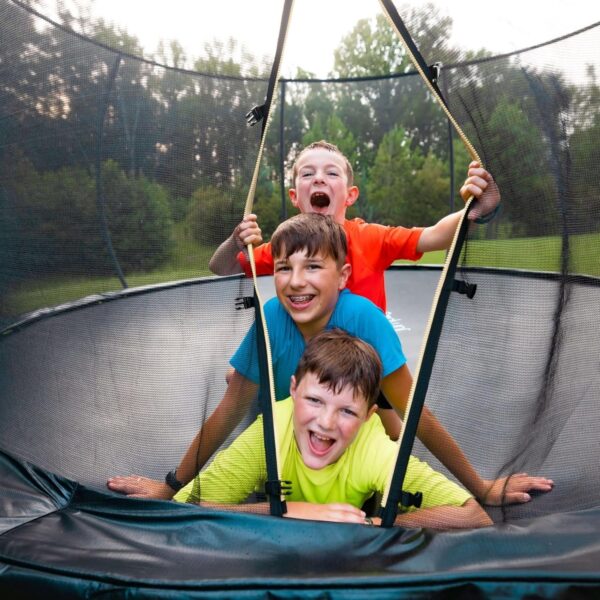 JUMPZYLLA Trampoline 8FT 10FT 12FT 14FT 15FT 16FT Trampoline with Enclosure – Recreational Trampolines with Ladder and AntiRust Coating, ASTM Approval Outdoor Trampoline for Kids