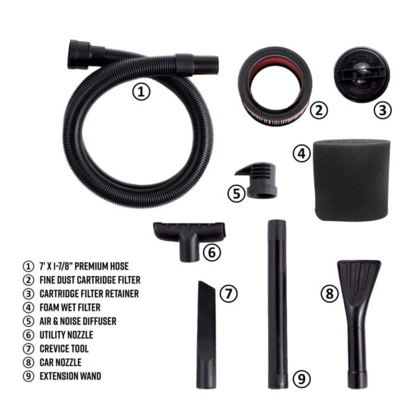 35d5b77ddcba4cd59dfbd355e1f7b58d Vacmaster Professional Professional Wet/Dry , 5 Gallon, Beast Series, 5.5 HP 1-7/8 Hose Jobsite Vac (VFB511B0201), Black