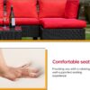 Patio Furniture Set 4 Pieces Outdoor Rattan Chair Wicker Sofa Garden Conversation Bistro Sets for Yard (Brown)