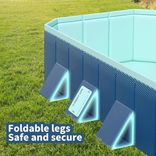 Foldable Non-Inflatable Kids’ and Adults’ Outdoor Swimming Pool – Hard Plastic Shell, Kid Pool for Backyard Dog Pools (158′′ x 76′′ x 20′′)