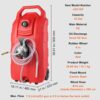 16 Gallon Fuel Caddy, 7.8 L/Min, Portable Gas Storage Tank Container