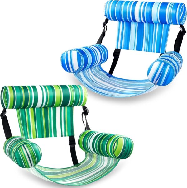3623b88659d242938f89c7cd9ae93598 SLOOSH Inflatable Pool Floats Adult,2 Packs Floating Lounge Chairs,Blow up Pool Noodles for Adult Heavy Duty,Floating Chair for Party Summer Water Beach Lake Fun