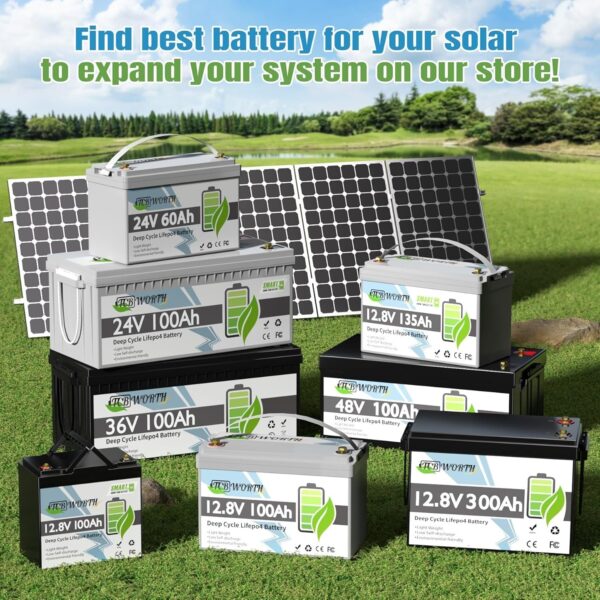 362c0f27b2a04d8eb06366fdbb47160e 12V 100Ah LiFePO4 Battery, Rechargeabel Deep Cycle Lithium Batteries, 100A BMS with Low-Temp Protection, Perfect for RV, Solar, Boat, Marine, Trolling Motor