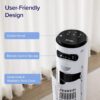 LEVOIT Tower Fan for Bedroom, Standing Fan that Blows Cold Air for Home, 28dB Quiet for Sleep, Remote, 90° Oscillation, 12H Timer, 25ft/s Velocity, 5 Speeds, 4 Modes, Bladeless 36 inch, White