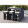 6 Person 59.1 Long Bar Height Dining Set with Cushions