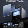 ecozy Nugget Ice Maker Countertop, Smart Pebble Ice Machine with APP Control, 44 lbs/24H Soft Pellet Chewable Ice with Self-Cleaning, Stainless Steel