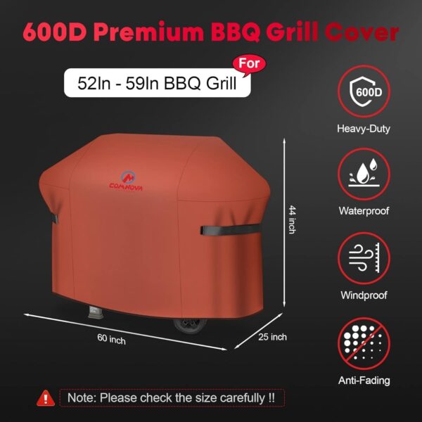 Comnova Grill Cover 52 Inch – BBQ Grill Covers for Weber Spirit 300 Series Gas Grill Heavy Duty & Waterproof, 7106 Weber Barbecue Cover for Spirit E310, Sprit E315, Spirit E330 and Spirit ii E310