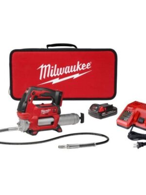 Milwaukee 2646-21CT M18 18V Lithium-Ion Cordless Grease Gun 2-Speed with (1) 1.5Ah Batteries, Charger, Tool Bag