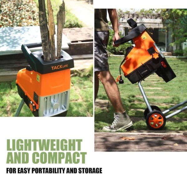 Wood Chipper, 15-Amp Garden Shredder, 60L Collection Bag – Tkws01a