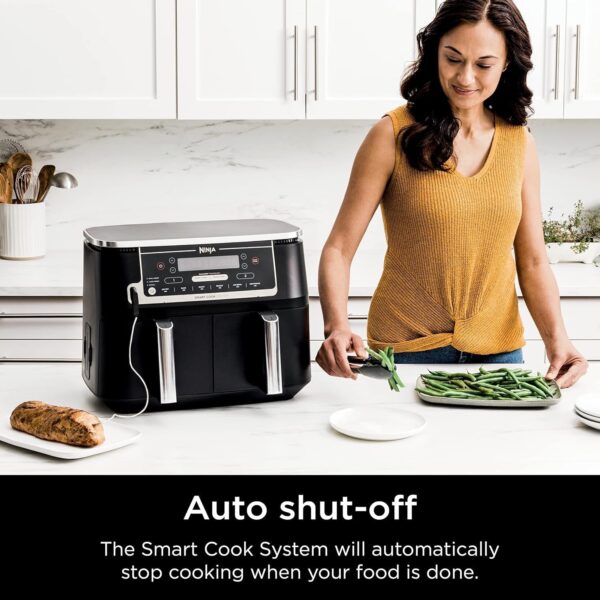 372d3ef3122545e18fed9e81ddfa1ef5 DZ401 Foodi 10 Quart 6-in-1 DualZone XL 2-Basket Air Fryer with 2 Independent Frying Baskets, Match Cook & Smart Finish to Roast, Broil, Dehydrate for Quick, Easy Family-Sized Meals, Grey