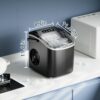 Ice Maker Countertop, Efficient Easy Carry Ice Machine, Self-Cleaning Ice Maker with Ice Scoop & Basket, 9pcs/ 8mins 26.6Lbs Per Day for Home/Office/Kitchen,Black